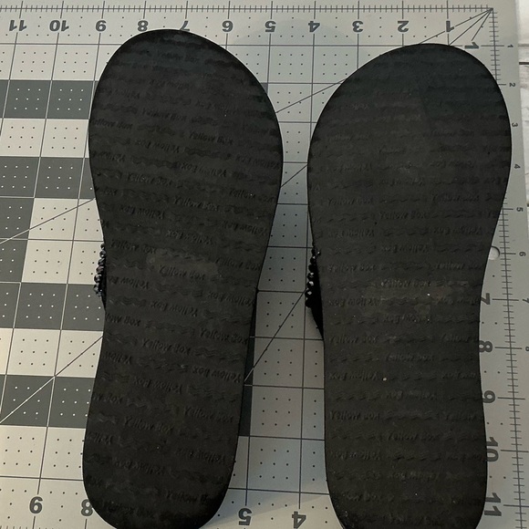 Yellow Box Black Crystal Sandals - Picture 4 of 5